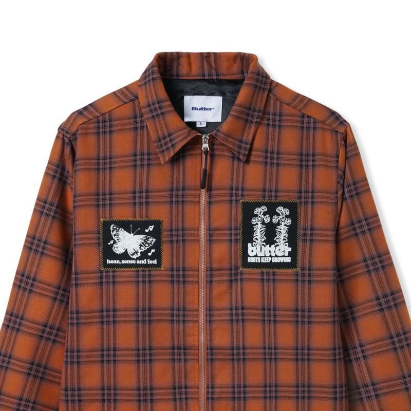 Melody Plaid Zip Overshirt プレイド チェック シャツ ジャケット