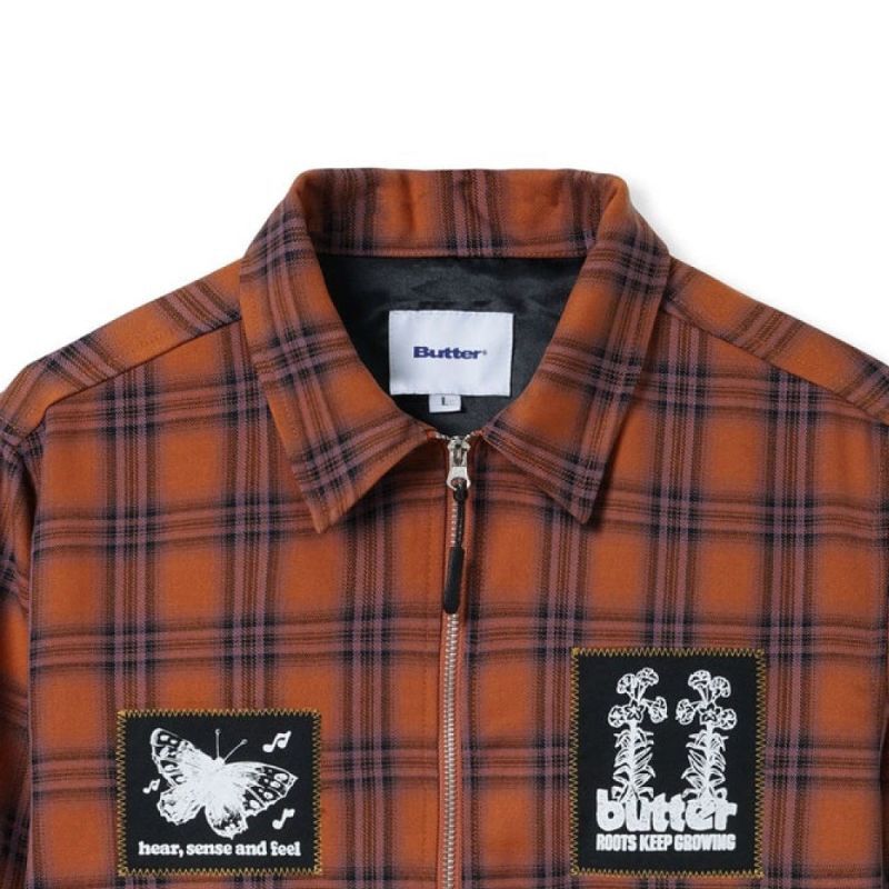 Melody Plaid Zip Overshirt プレイド チェック シャツ ジャケット