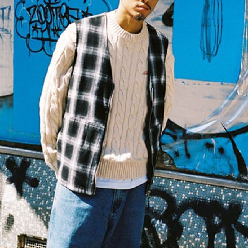 Shadow Plaid Reversible Vest チェック リバーシブル ベスト