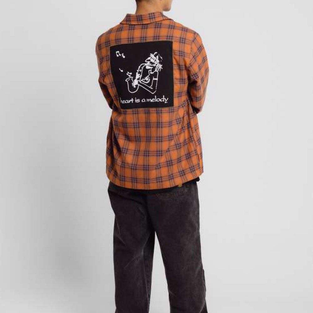 Melody Plaid Zip Overshirt プレイド チェック シャツ ジャケット