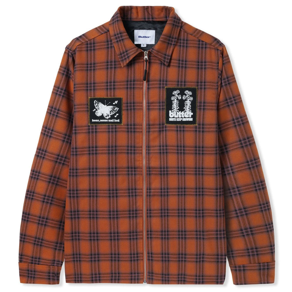 Melody Plaid Zip Overshirt プレイド チェック シャツ ジャケット
