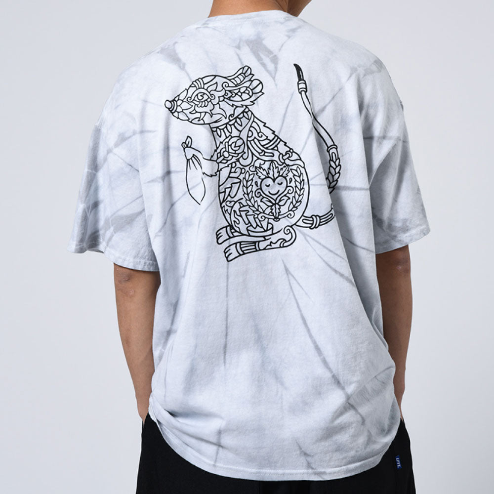 × Fritilldea …And Kindness To All Tie Dyed S/S Tee フリティルディア タイダイ 半袖 Tシャツ Silver