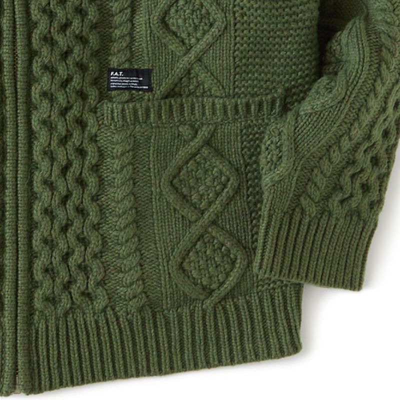 Fancouvor Cardigan OLV カウチン リラックス ケーブル ニット