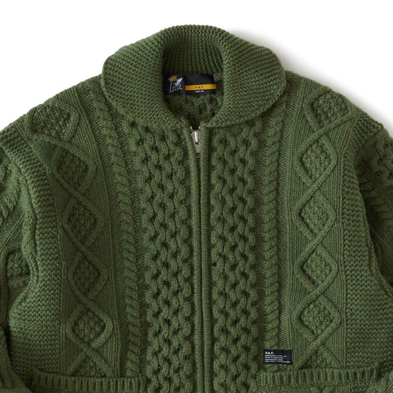 Fancouvor Cardigan OLV カウチン リラックス ケーブル ニット