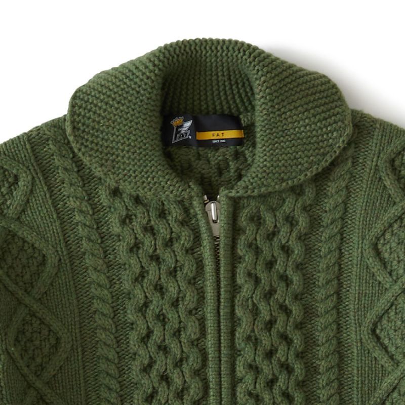 Fancouvor Cardigan OLV カウチン リラックス ケーブル ニット