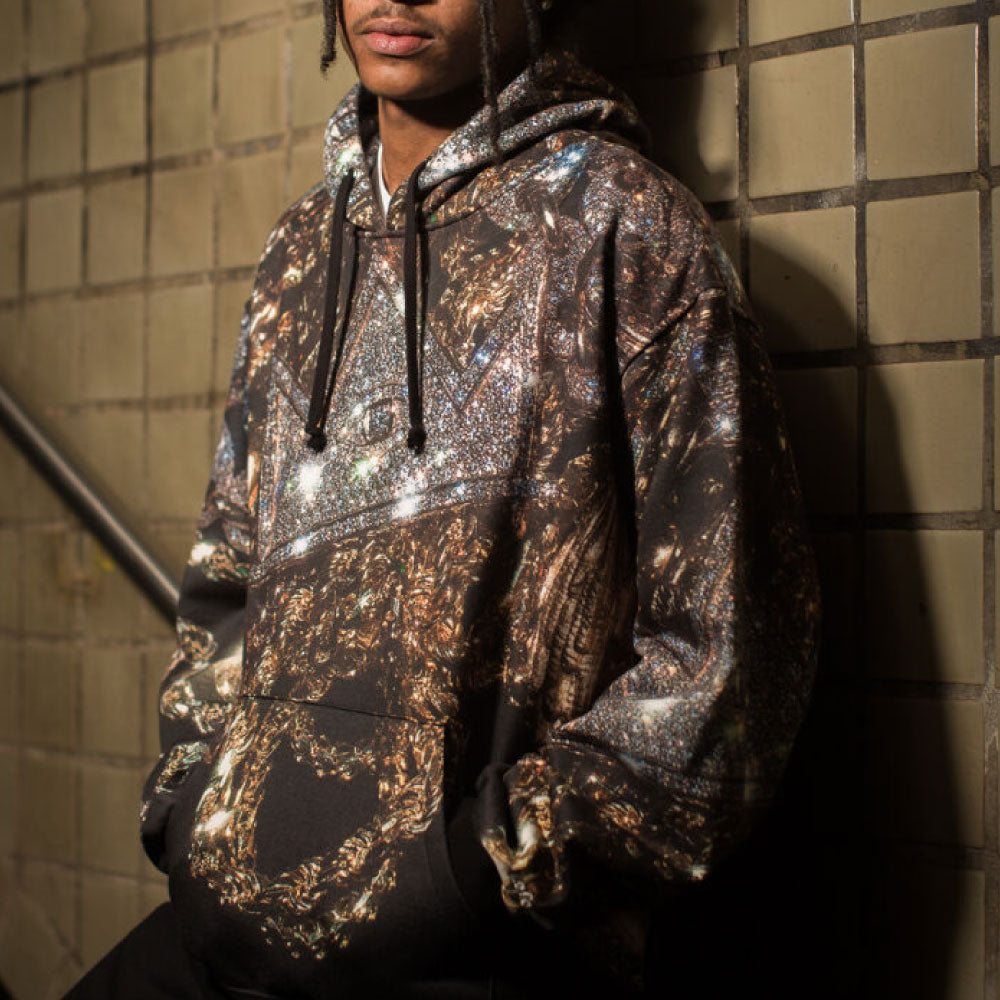 x dee LFYT Steez Chain Allover Hooded Sweatshirt 総柄 プルオーバー スウェット パーカー