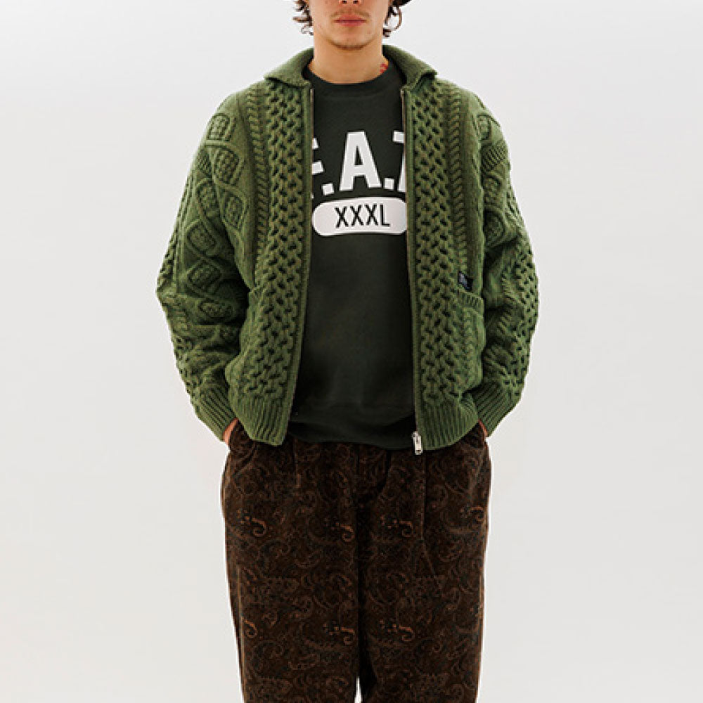 Fancouvor Cardigan OLV カウチン リラックス ケーブル ニット
