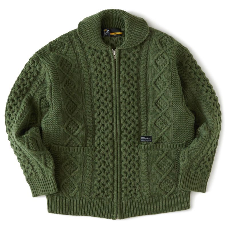 Fancouvor Cardigan OLV カウチン リラックス ケーブル ニット