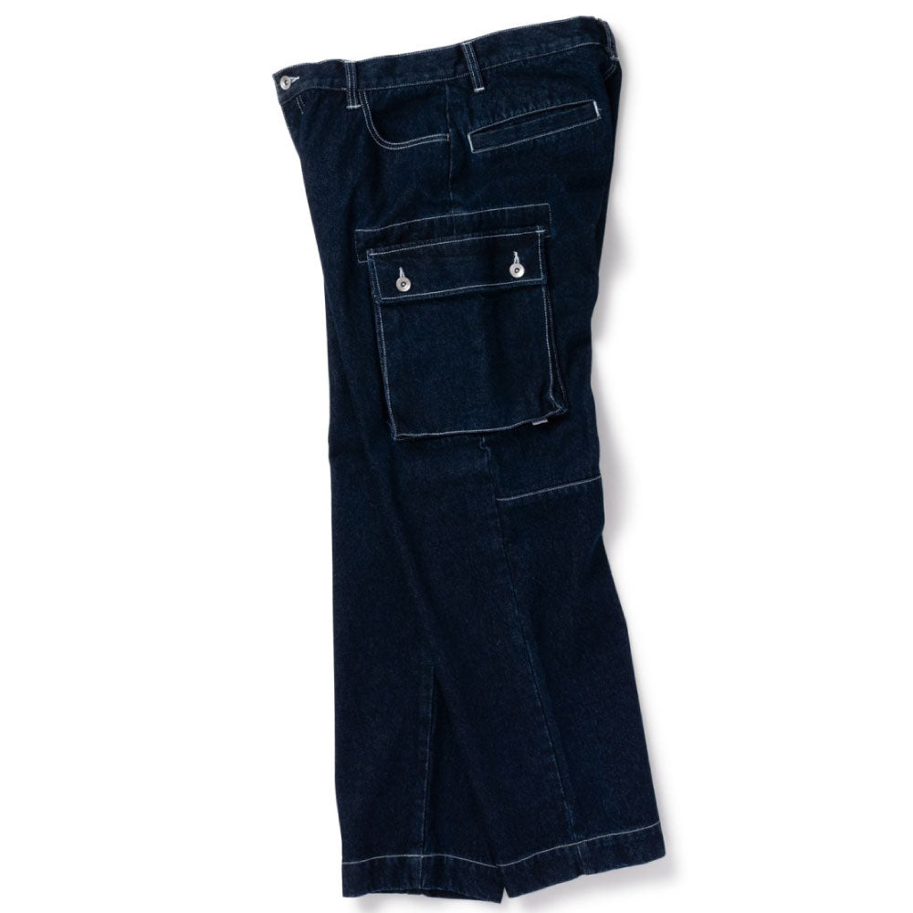 Washed Denim Cargo Pants Indigo デニム カーゴ パンツ