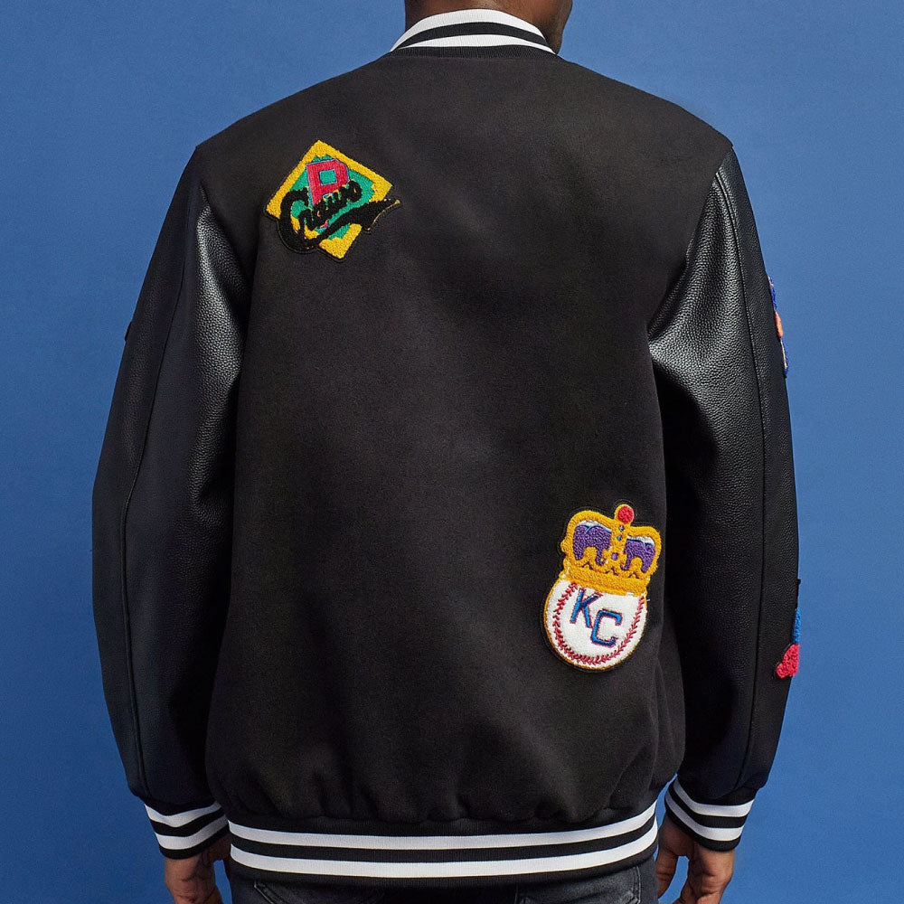 NLBM All Teams Multi Patched Varsity Jacket ニグロリーグ オフィシャル スタジアム ジャケット スタジャン