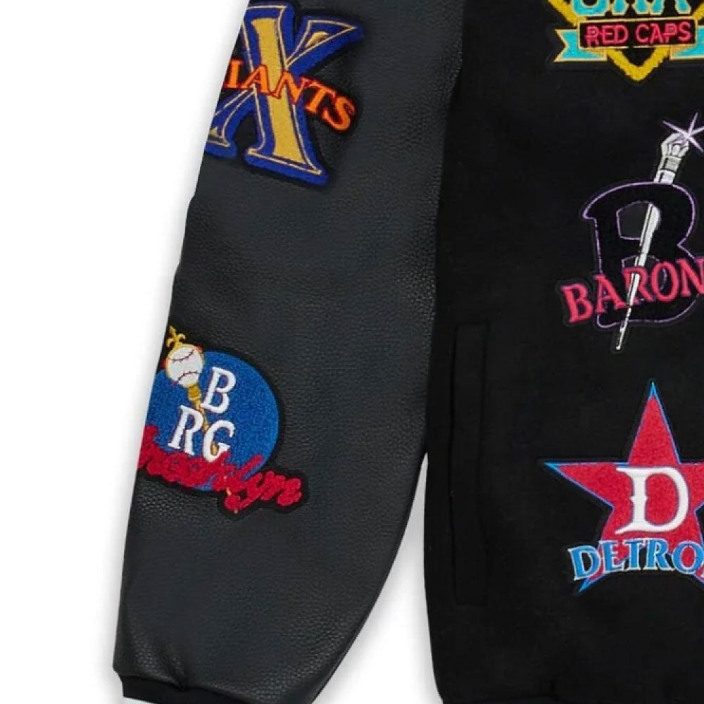 NLBM All Teams Multi Patched Varsity Jacket ニグロリーグ オフィシャル スタジアム ジャケット スタジャン