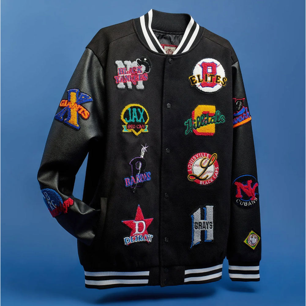 NLBM All Teams Multi Patched Varsity Jacket ニグロリーグ オフィシャル スタジアム ジャケット スタジャン