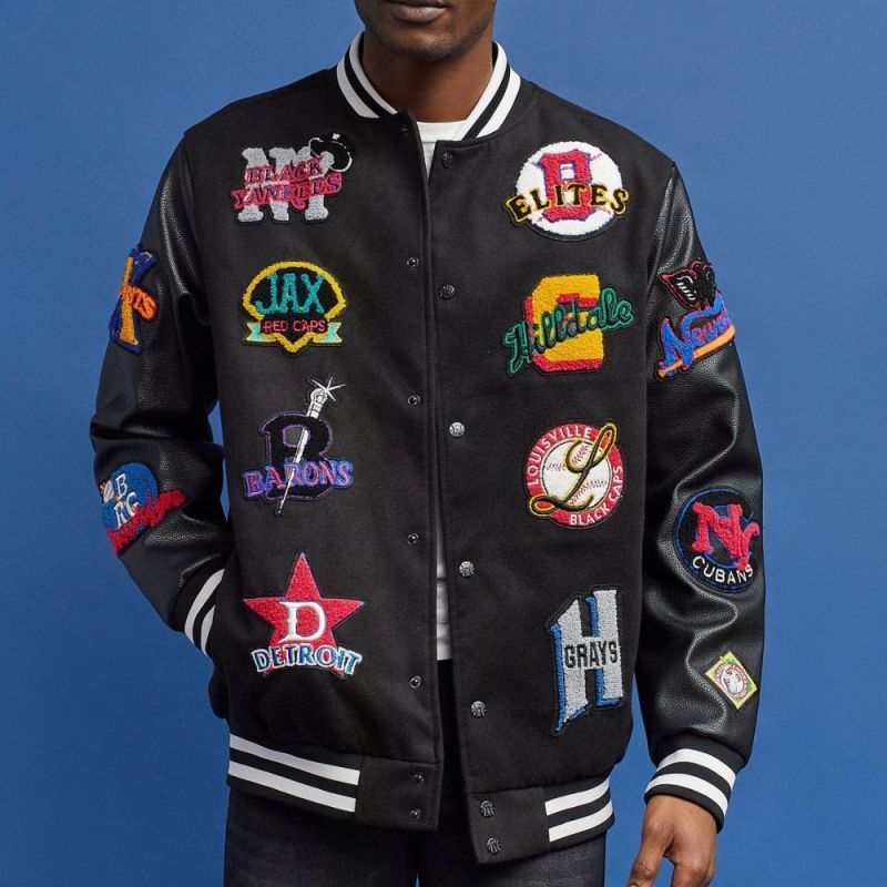 NLBM All Teams Multi Patched Varsity Jacket ニグロリーグ オフィシャル スタジアム ジャケット スタジャン
