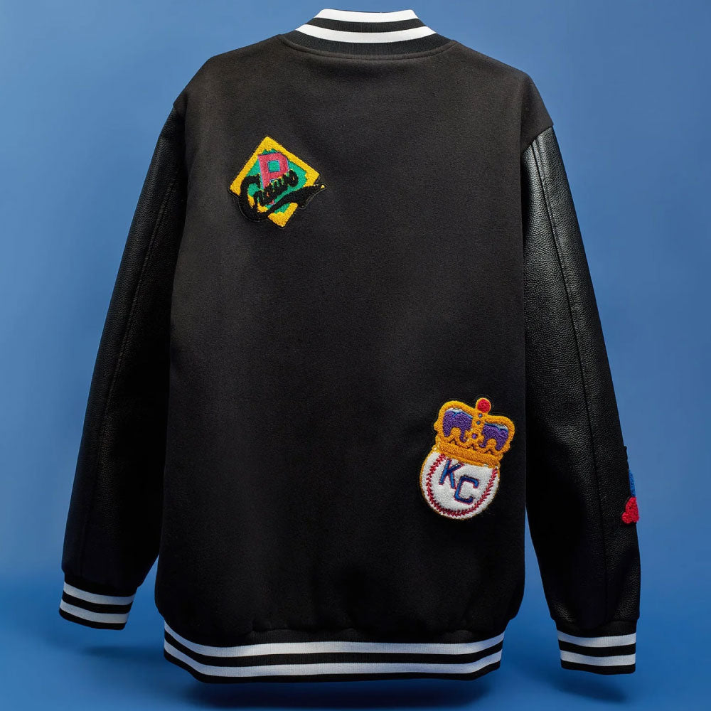 NLBM All Teams Multi Patched Varsity Jacket ニグロリーグ オフィシャル スタジアム ジャケット スタジャン
