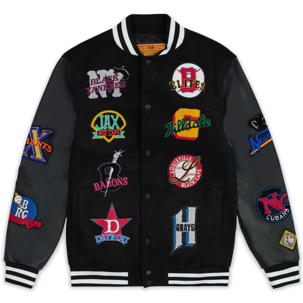 NLBM All Teams Multi Patched Varsity Jacket ニグロリーグ オフィシャル スタジアム ジャケット スタジャン