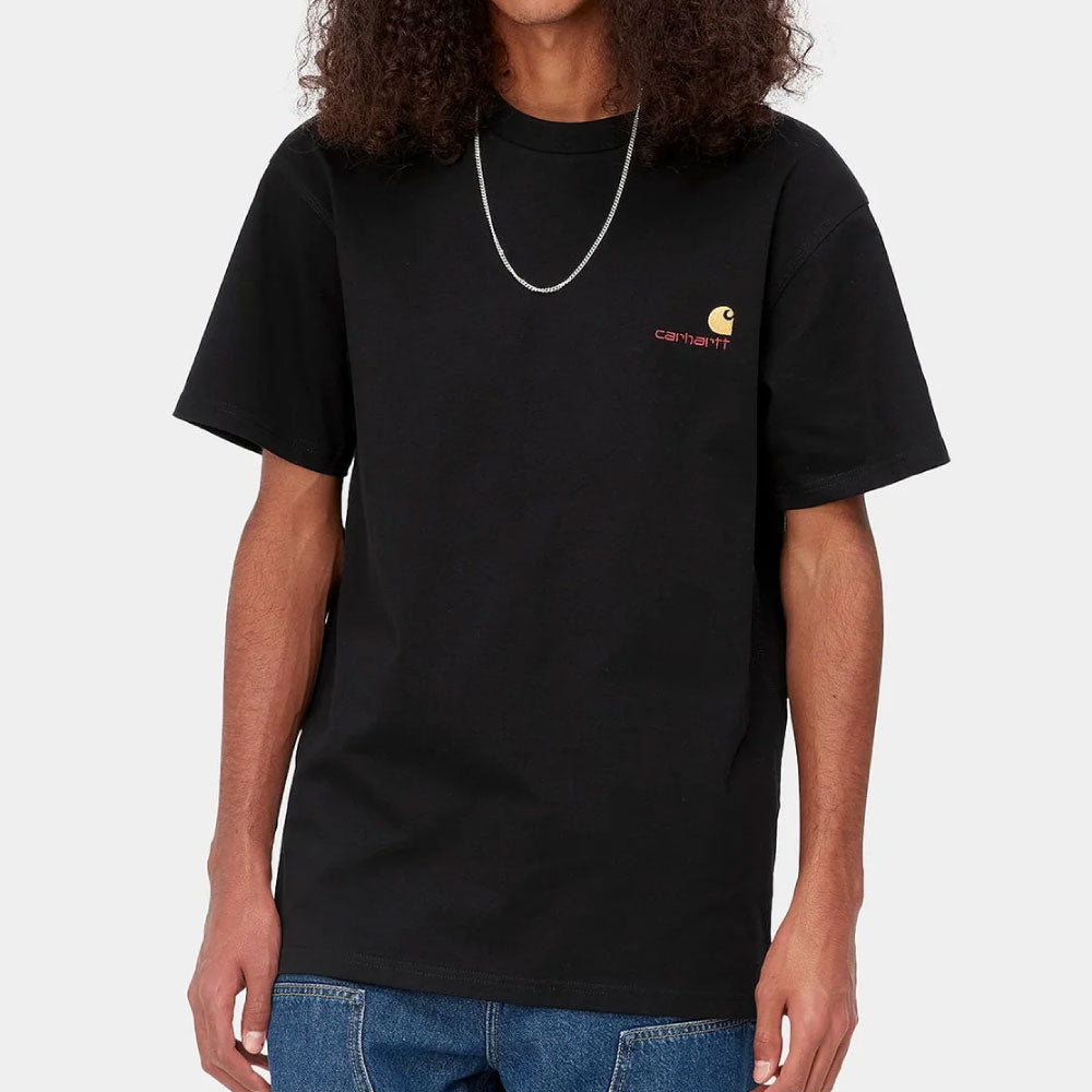 American Script S/S Tee ワンポイント ロゴ 半袖 Tシャツ Black ブラック
