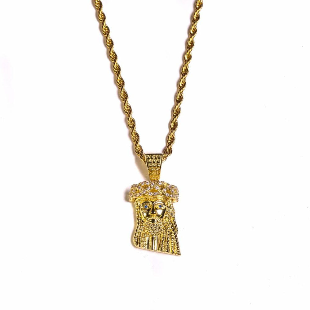 Mini Jesus Rope Chain Necklace ネックレス ジーザス ロープ チェーン ネックレス