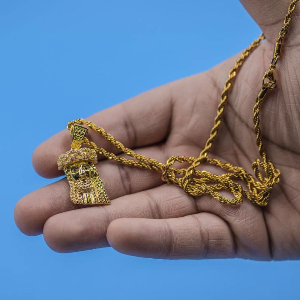 Mini Jesus Rope Chain Necklace ネックレス ジーザス ロープ チェーン ネックレス