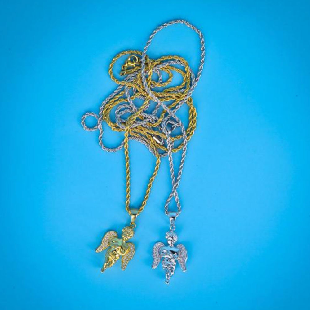 Angel Piece Rope Chain Necklace エンジェル ピース チェーン ネックレス