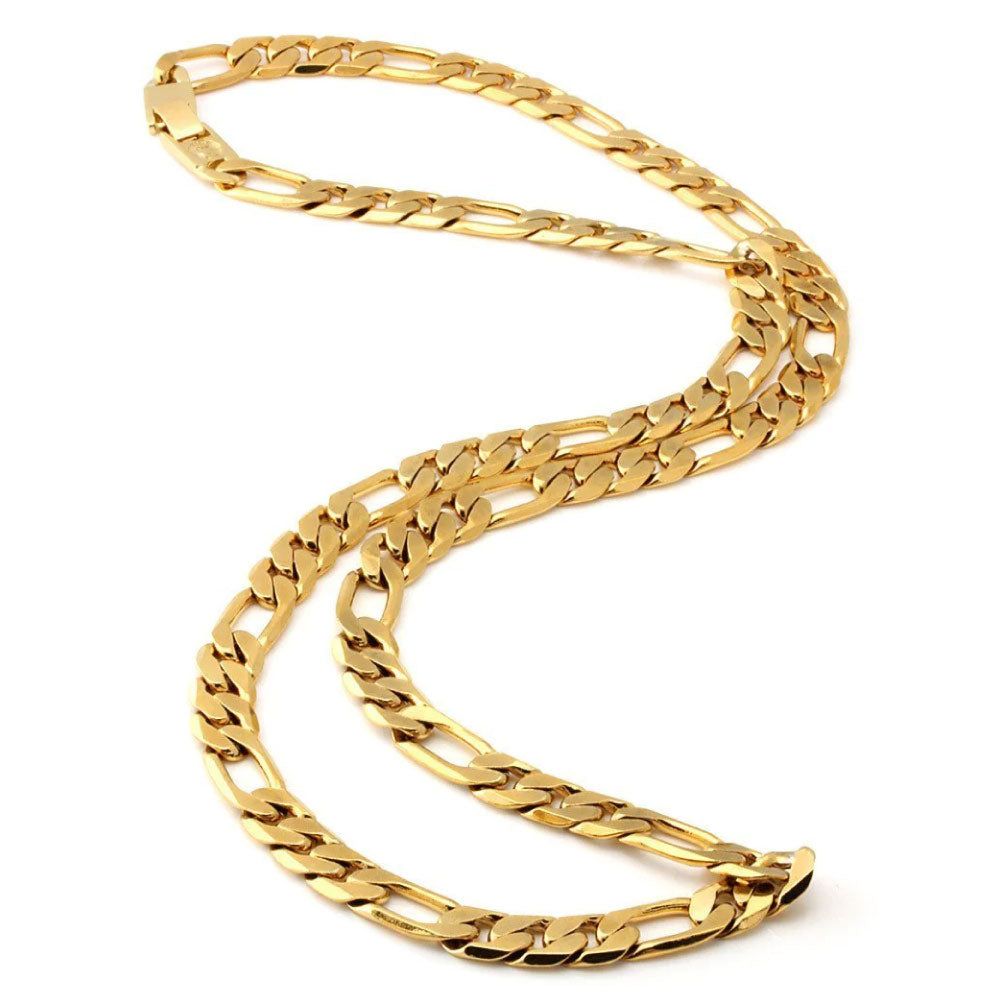 8mm Figaro Chain Necklace フィガロ カーブ チェーン ネックレス