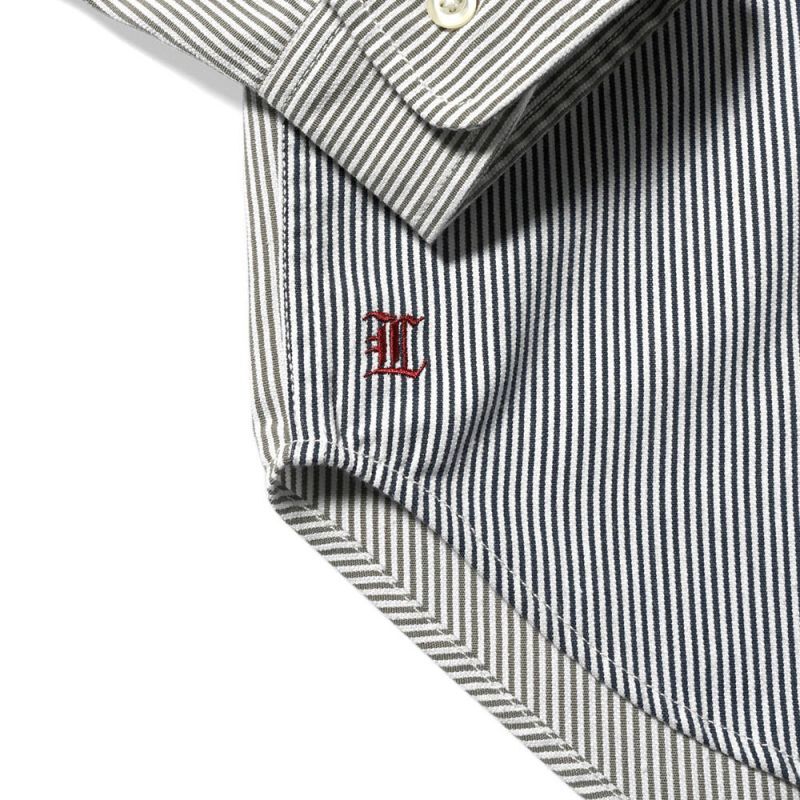 Mixed Stripe L/S Big Shirt ストライプ ビッグ 長袖 シャツ