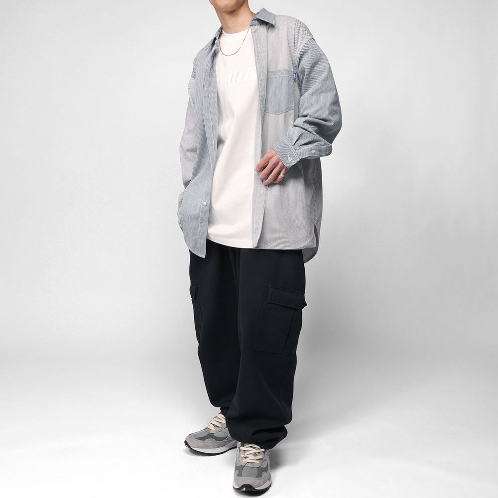 Mixed Stripe L/S Big Shirt ストライプ ビッグ 長袖 シャツ