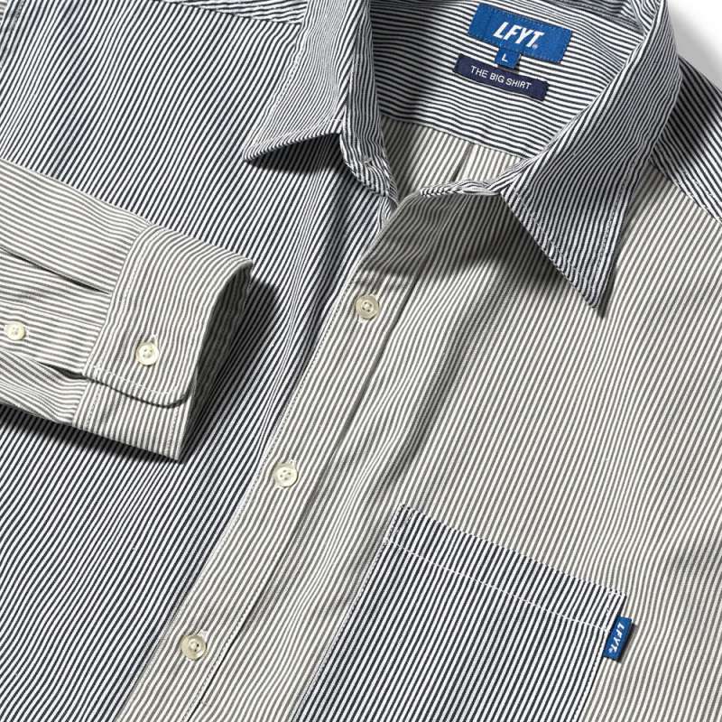Mixed Stripe L/S Big Shirt ストライプ ビッグ 長袖 シャツ