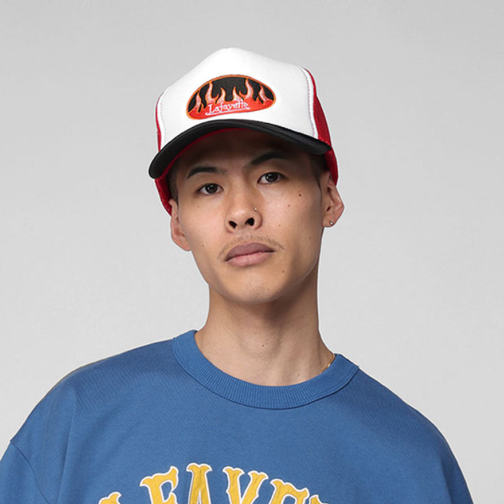 Fire Logo Trucker Cap ファイヤー ロゴ トラッカー メッシュ キャップ 帽子