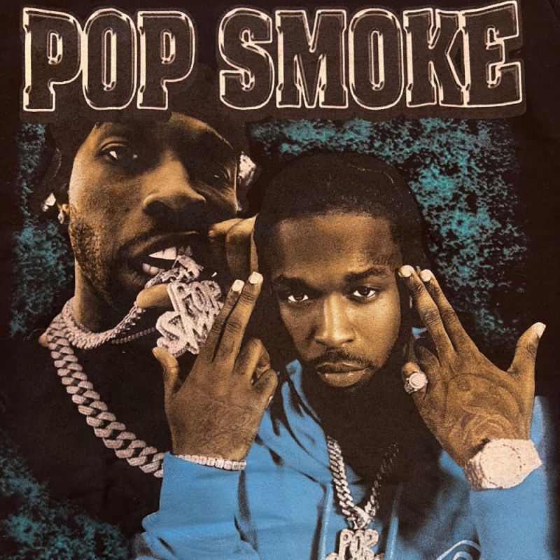 Music S/S Official Rap Tee Pop Smoke Photo オフィシャル ポップスモーク フォト 半袖 Tシャツ