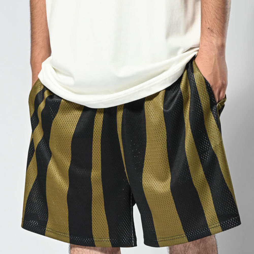 Distorted Stripe Mesh Shorts メッシュ ショーツ