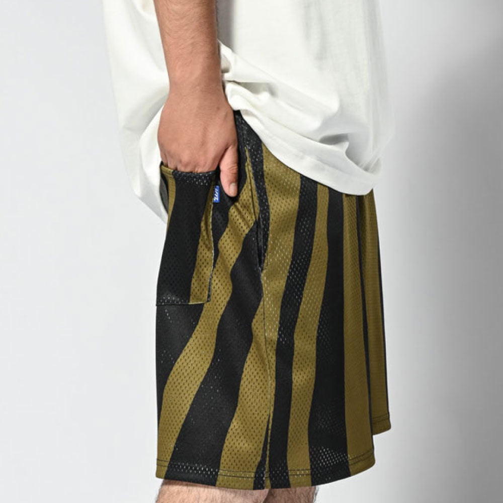 Distorted Stripe Mesh Shorts メッシュ ショーツ