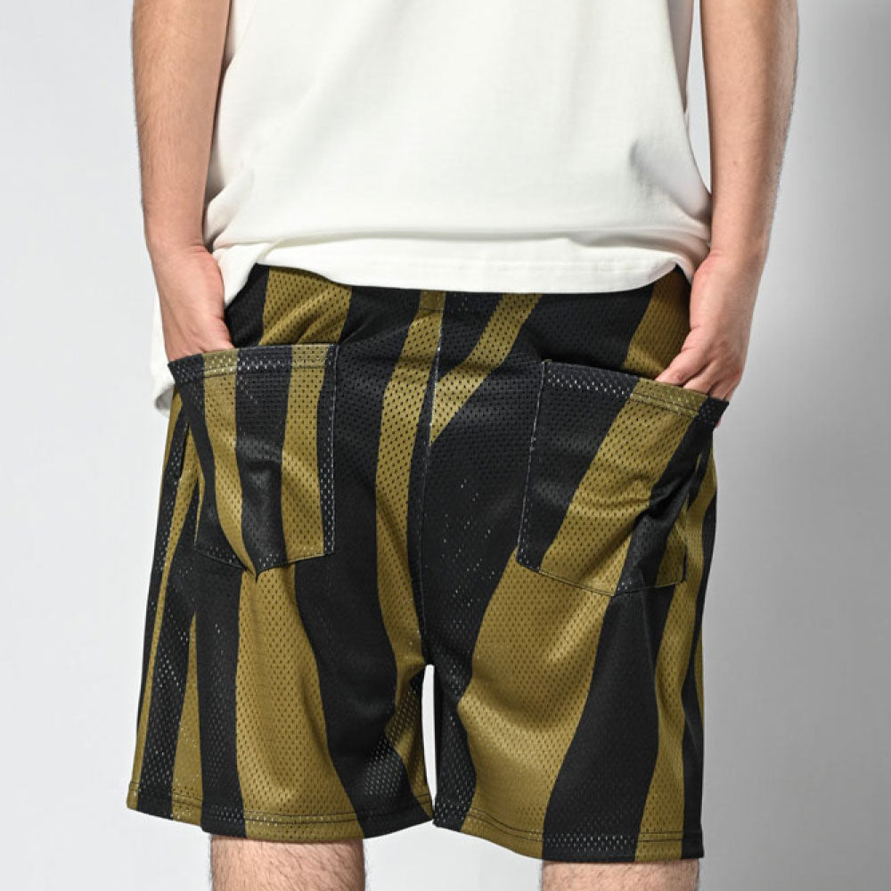Distorted Stripe Mesh Shorts メッシュ ショーツ