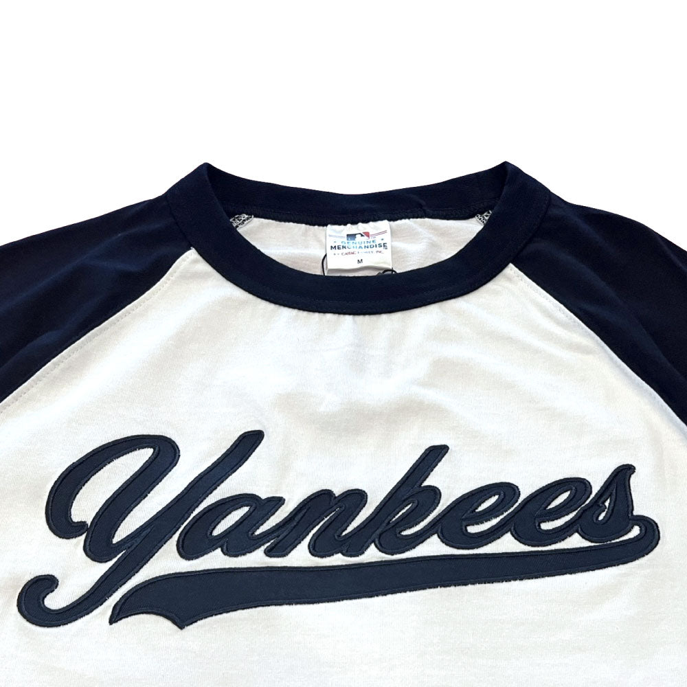 X New York Yankees Script Logo Raglan S/S Tee ニューヨーク ヤンキース 半袖 ラグラン Tシャツ 公式 Official