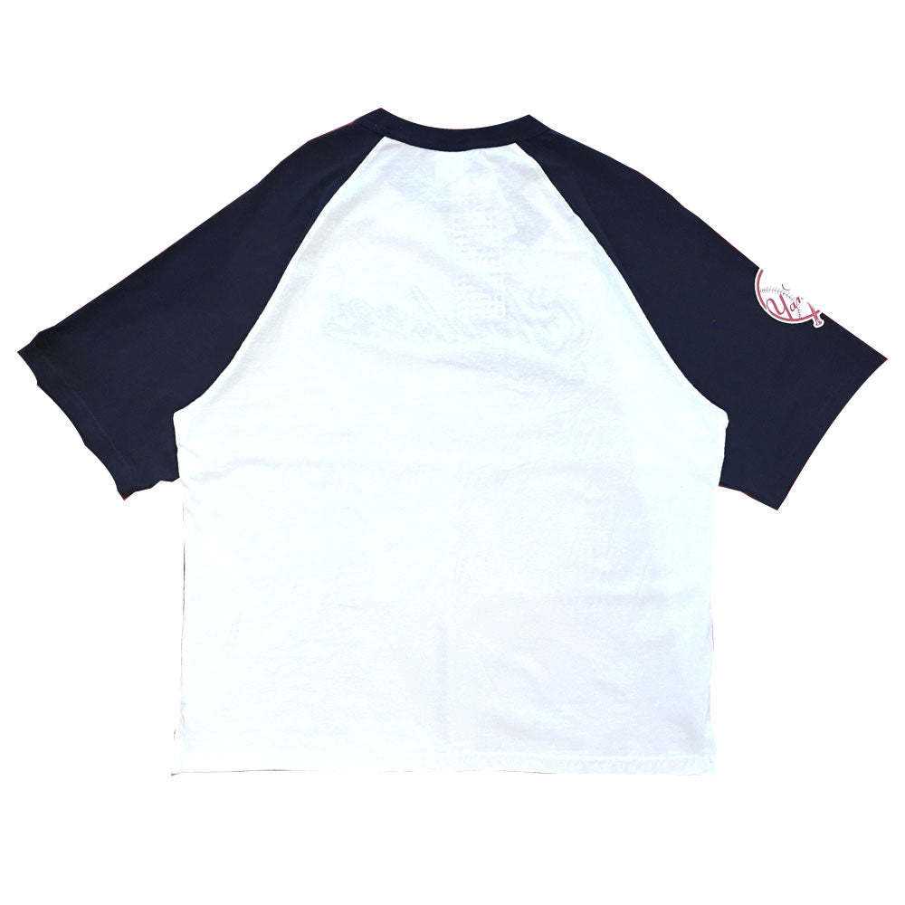 X New York Yankees Script Logo Raglan S/S Tee ニューヨーク ヤンキース 半袖 ラグラン Tシャツ 公式 Official