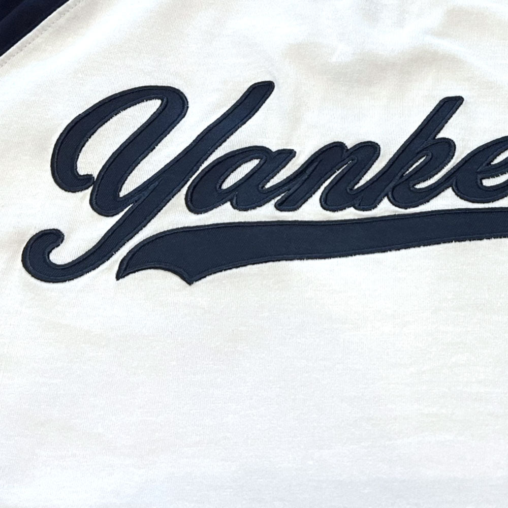 X New York Yankees Script Logo Raglan S/S Tee ニューヨーク ヤンキース 半袖 ラグラン Tシャツ 公式 Official