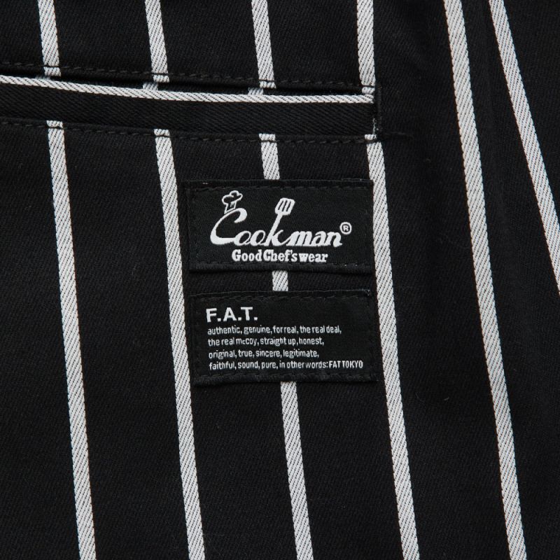 × Cookman Chefripe Relax Easy Pants Black × クックマン リラックス ストライプ イージー パンツ