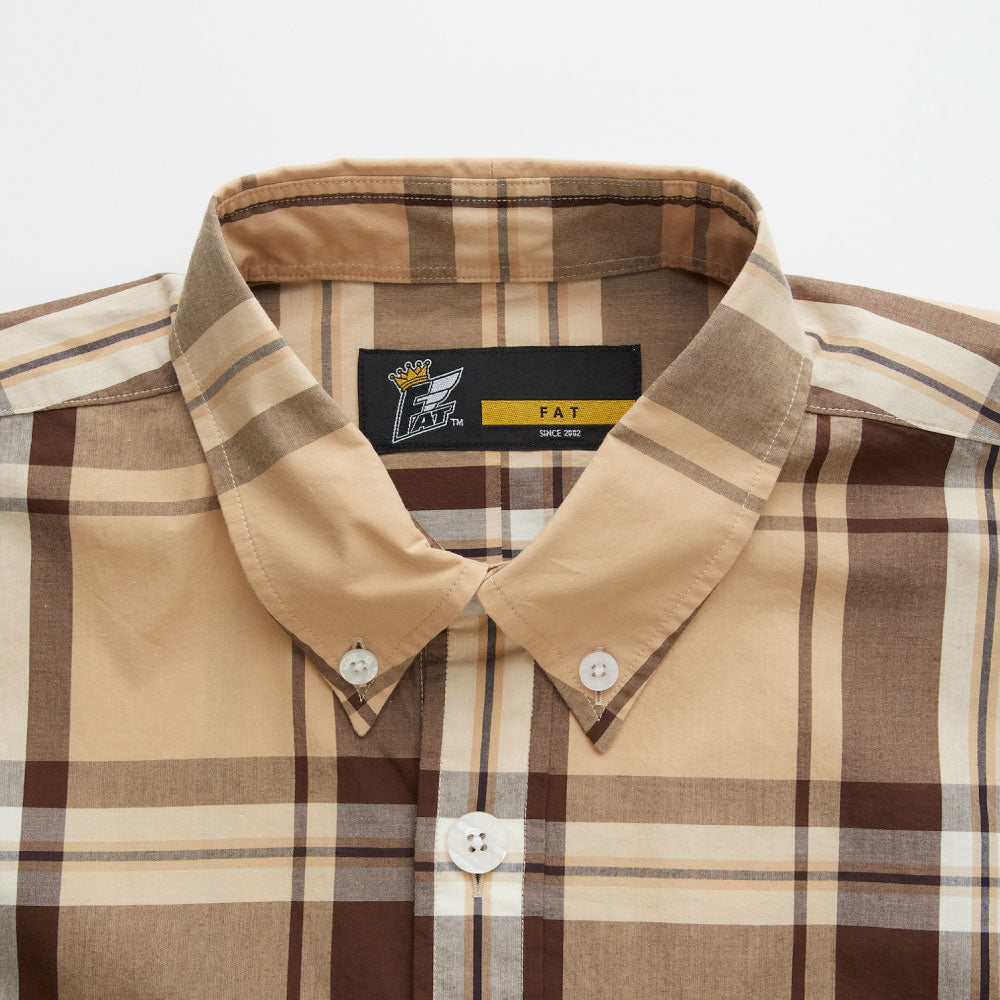 Dekachek L/S Shirt 長袖 ボタンダウン チェック シャツ Beige