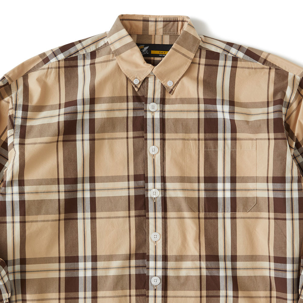 Dekachek L/S Shirt 長袖 ボタンダウン チェック シャツ Beige