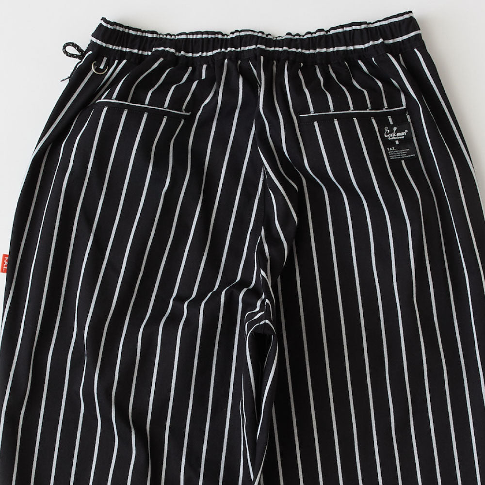 × Cookman Chefripe Relax Easy Pants Black × クックマン リラックス ストライプ イージー パンツ