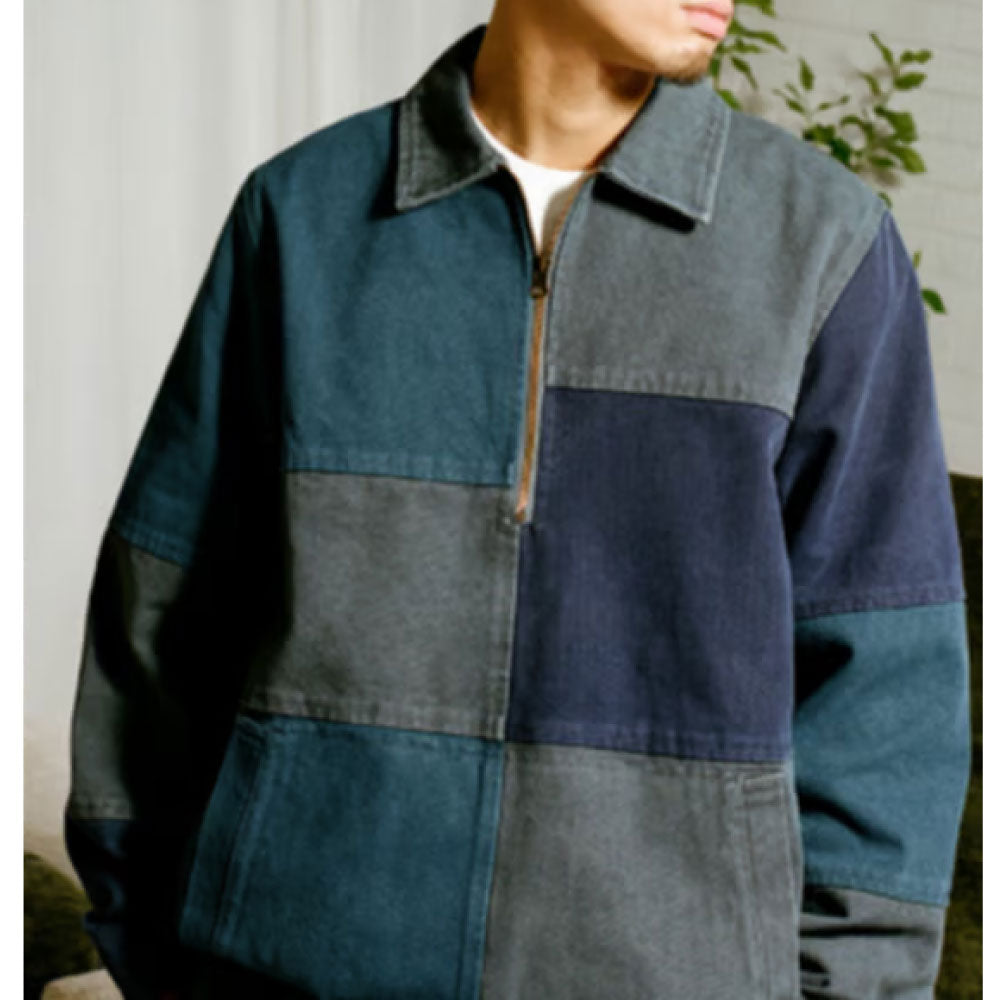 Washed Canvas Patchwork Jacket Navy ウォッシュ キャンバス パッチワーク ジャケット