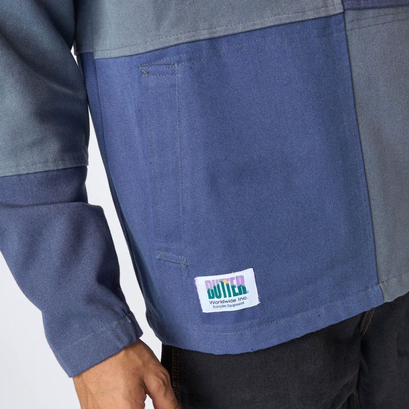 Washed Canvas Patchwork Jacket Navy ウォッシュ キャンバス パッチワーク ジャケット
