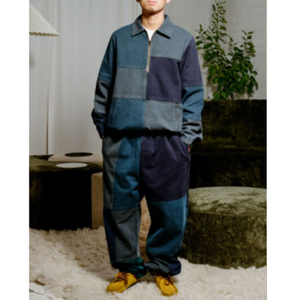 Washed Canvas Patchwork Jacket Navy ウォッシュ キャンバス パッチワーク ジャケット