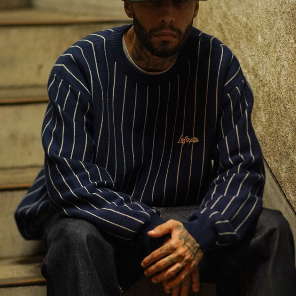 Pinstripe Cotton Sweater ピンストライプ コットン セーター ニット