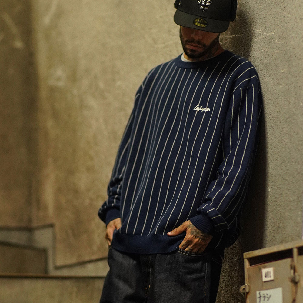 Pinstripe Cotton Sweater ピンストライプ コットン セーター ニット