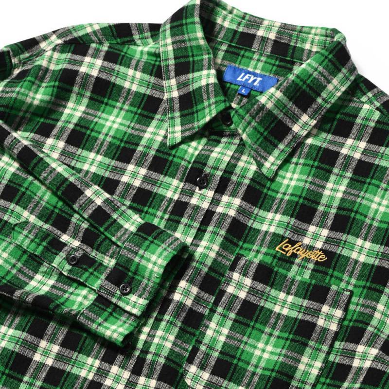 Script Logo Plaid Flannel L/S Shirts GRN タータン フランネル チェック 長袖 シャツ