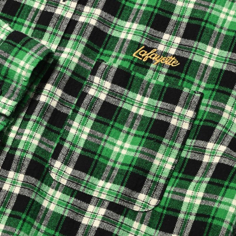 Script Logo Plaid Flannel L/S Shirts GRN タータン フランネル チェック 長袖 シャツ