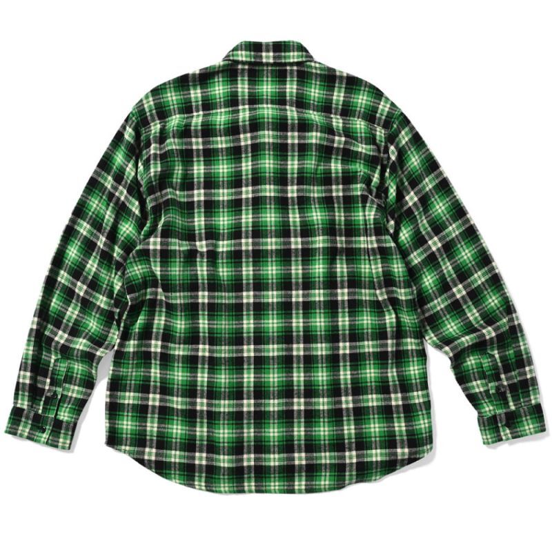 Script Logo Plaid Flannel L/S Shirts GRN タータン フランネル チェック 長袖 シャツ