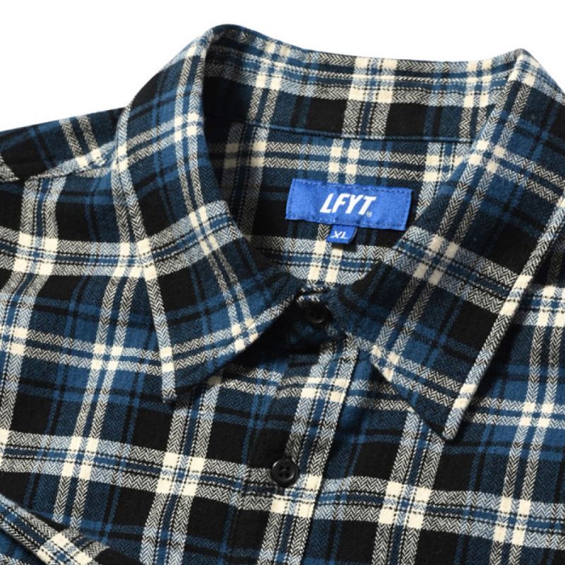 Script Logo Plaid Flannel L/S Shirts NVY タータン フランネル チェック 長袖 シャツ