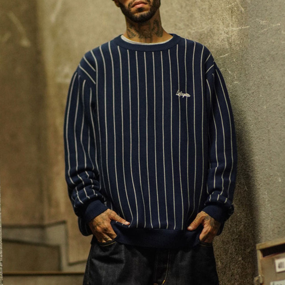 Pinstripe Cotton Sweater ピンストライプ コットン セーター ニット
