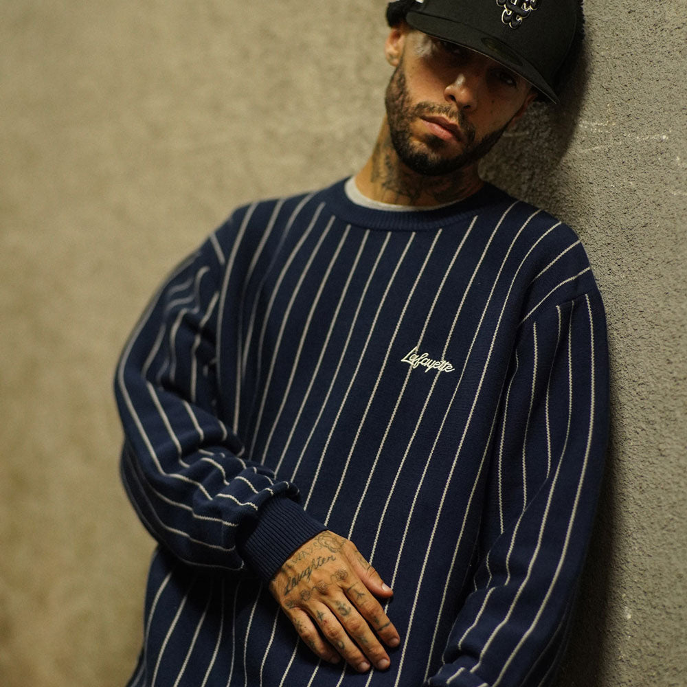 Pinstripe Cotton Sweater ピンストライプ コットン セーター ニット